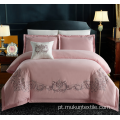 100 lençóis de bordado de algodão 300TC Conjuntos de cama